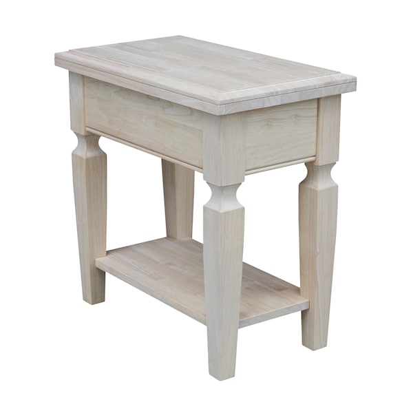 International Concepts Rectangle Vista Side Table, 24 W, 14 L, 24 in H, Wood, Unfinished OT-15E2 - main